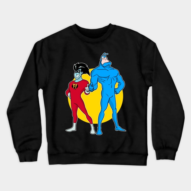 Freakazoid n The Tick Crewneck Sweatshirt by AlanSchell76